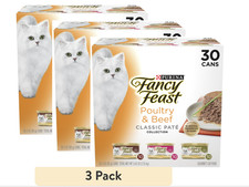  3 pack Purina Fancy Collection Pate Wet Cat Food, Poultry  Beef, 3 oz 30 