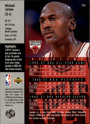 プロ野球カードゲームセット 1994-1997 1997-98 Upper Deck #316 Michael Jordan OT | eBay