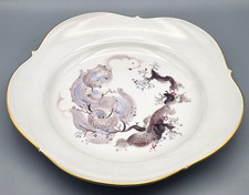 Meissen Porzellan Speiseteller 1. Wahl, Mandelbäumchen Goldrand, Schwerter Marke