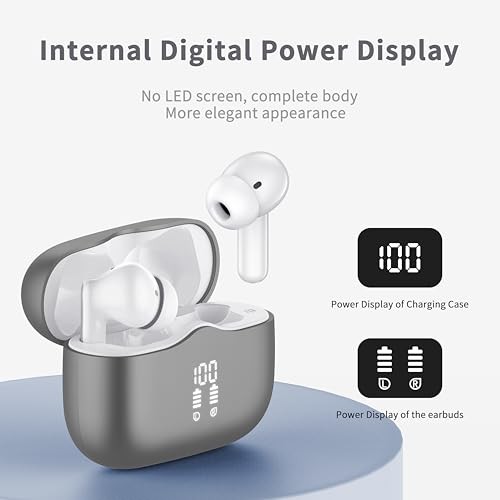 Wireless Earbuds, 2025 Bluetooth 5.4 Headphones in Ear with 4 ENC Dark Gery - Picture 4 of 6