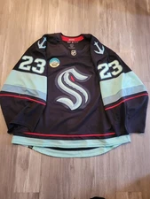 Philipp Grubauer Game Used Kraken 2023 Jersey Autographed #31 #23 Dunn McCann 