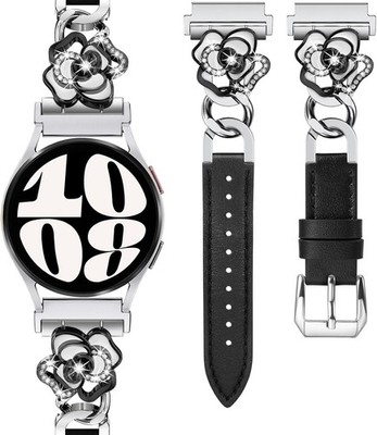 Leather Strap Compatible with Samsung Galaxy Watch 40mm 44mm Slim Elegant