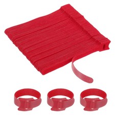100Pcs 6 Inch Reusable Cable Ties Fastening Hook and Loop Straps Red
