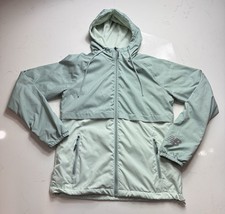New Balance Hooded Windbreaker Light Jacket Women  s Small Blue 2 Toned Zip Up