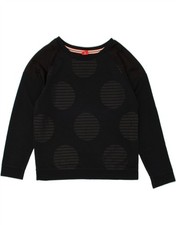 PUMA Womens Graphic Sweatshirt Jumper UK 16 Large Navy Blue Spotted Cotton AZ08