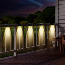 4 Pack New Solar Deck Lights Outdoor Waterproof LED Steps Lamps for Stairs Fence