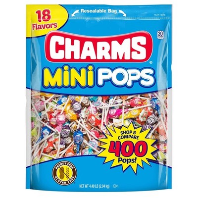Colorful Mini Pops Bag - 400 Count, 18 Flavors