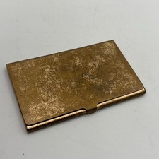 Vintage Made in USA Solid Brass Pocket Business Card Holder Hinged Used