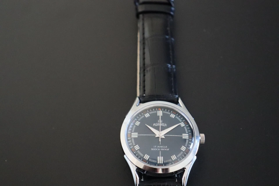 Reloj Pulsera Hombre Vintage Pieza Swiss Roamer Cuerda Manual 17 Joyas Diseño Clásico” Foto 4 de 4