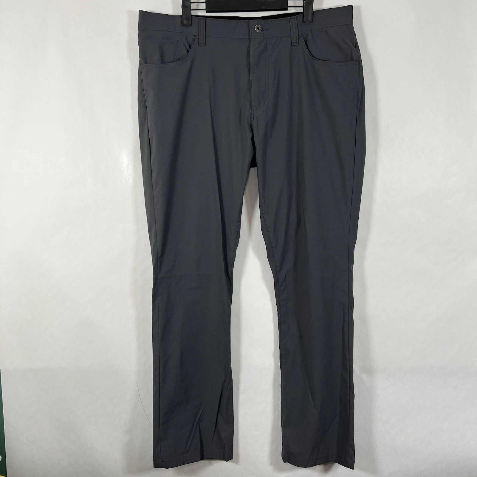 Eddie Bauer Hiking Pants Mens Size 38x32 Gray Nylon Spandex 5 Pocket Straight