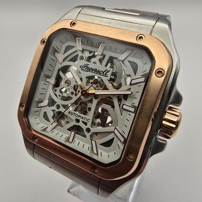 INGERSOLL THE OLLIE HERREN UHR II4502 AUTOMATIK 2-TONE STAHL MIT AUSSTELLUNGSGEHÄUSE