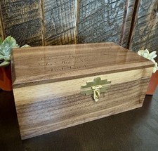 Walnut Hand Made Jewelry Box-Menonite Made In The USA Lock Included