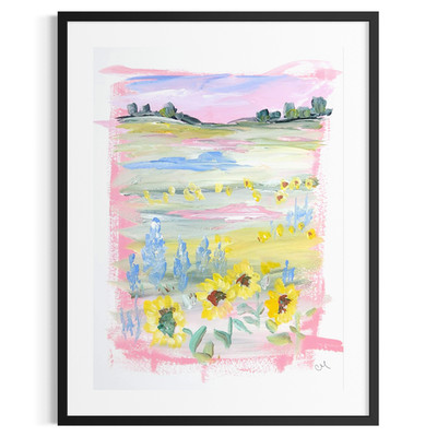 Original Hand Painted Landscape 9x12 Abstract Wall Art Pink Living Room Decor