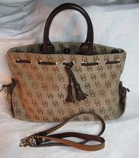 Vintage Dooney And Bourke Signature Tassel Tote Dark Brown Leather Bag USA Made