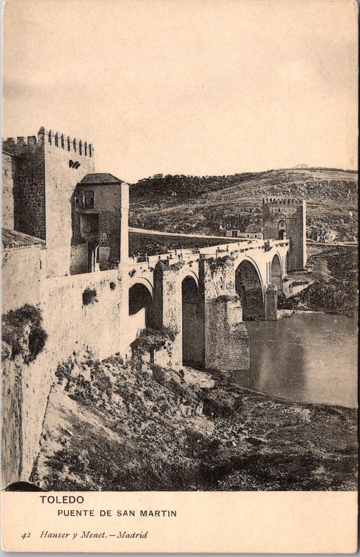 Toledo Puente de San Martin Vintage Hauser y Menet Spain Postcard [AA]