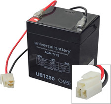 12 Volt Battery 5 Ah with Harness - for the Razor MX125 12V Rechargeable SLA