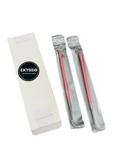 EKYSSO Reusable Eyelash Extension Tweezers Pink Silver Stainless Steel Plastic