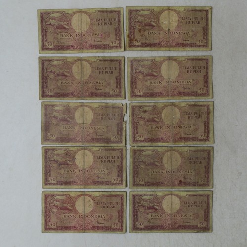 Indonesien 50 Rupiah 1957 (10 Stück)