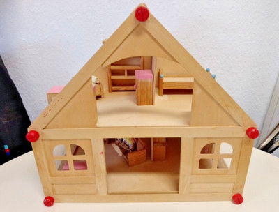 Costway Izzy Creative Puppenhaus Holzspielzeug Puppenhaus DIY Kinder Spielhaus