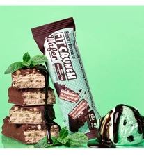 FIT CRUNCH Wafer Protein Bars Mint Chocolate Chip• 5 BARS -  BB:05/2026