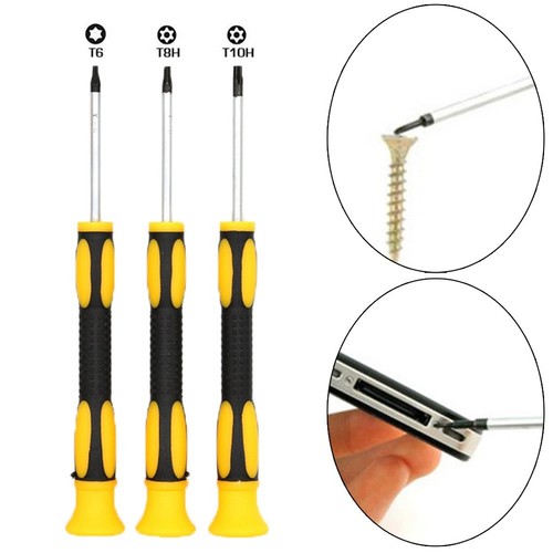 For Torx Screwdriver Set of 3 T6 T8H T10H Hexagon Tools for Game Console Repair - Picture 3 of 17