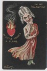 ELLAM VNTG "To My Valentine"  My Little Heart's a Flame PC. Divided back-1907= — photo 1