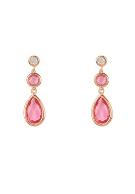 LATELITA Tropfen-Ohrringe Roségold Pink Turmalin 925 Sterling Silber Anhänger