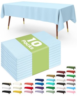 Plastic Table Cloth Disposable 10 Pack, 54 x 108 Inch Table Cloths, Easter Pa...