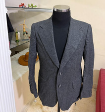 1970s vintage pure wool classic charcoal disco jacket blazer 38R
