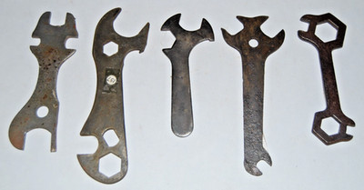 Vintage Bicycle & Farm Tool Lot 5 Musselman Universal Wrench Antique Multi Tools