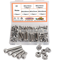 M5 Schrauben Set Schrauben Muttern Set 304 Edelstahl Rostfrei Maschinenschrauben