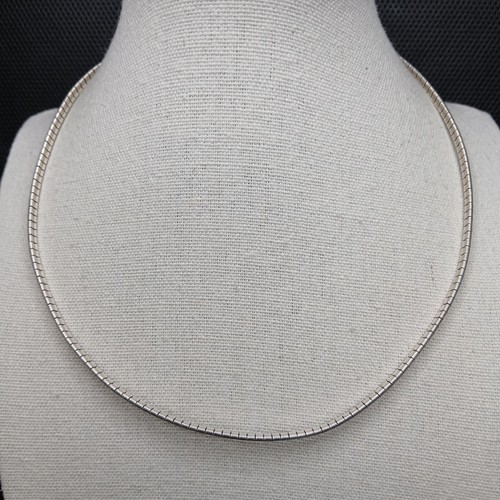 STERLING SILVER 925 Omega Chain Necklace. 14.473 - Picture 5 of 7