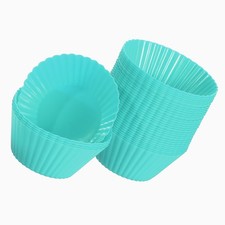 36 Pack Silicone Cupcake Liners Baking Baking Cups Non-Stick Mint Green