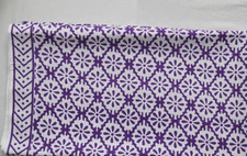 5 Yard Purple  White Hand Block 100 Cotton Fabric NO TARRIF CHARGES 100   KK4