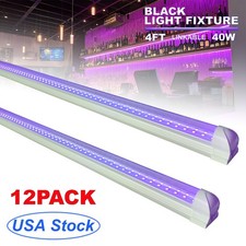 12 Pack 4 Ft UV Led Blacklight Bar Fixture Creat Fun Atmosphere for DJ Stage