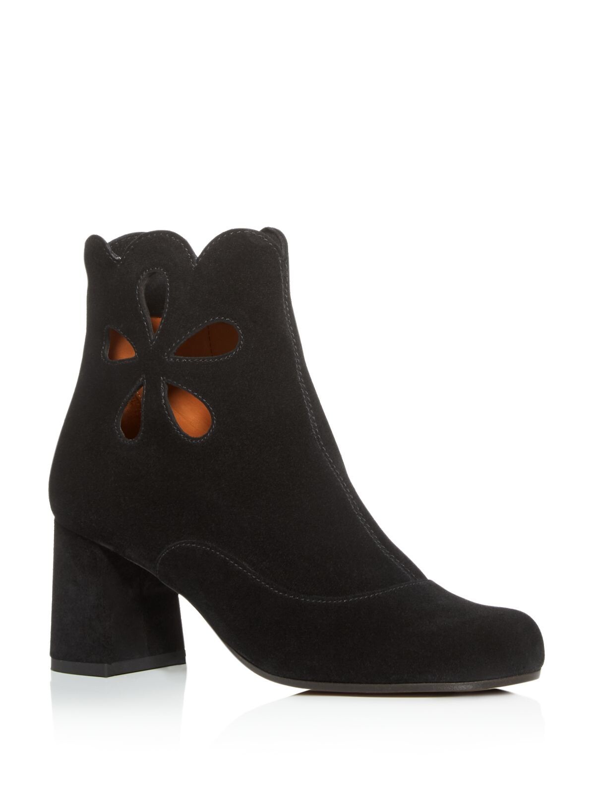 CHIE MIHARA Womens Black Cutout Modra Almond Toe Block Heel Leather Booties 395 23990₽