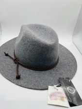 Something Special Womens Grey Felt Panama Hat, Adjustable Size, New With Tags