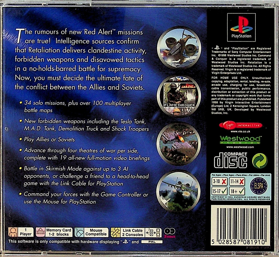 Command And Conquer Retaliation - PS1 Playstation 1 Spiel PAL komplett (Alarmstufe Rot) - Bild 2 von 2