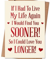 HEJOYN Anniversary Cards Gifts for Wife, Husband or 5.3 x 8 inches, QQ-163