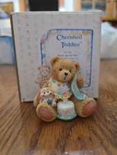Cherished Teddies 1992 " Beary Special One" Birthday Cake And Bear
