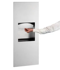 Recessed Paper Towel Dispenser/Waste Receptacle Holds 300 C Fold 1.6 Gallon Bin