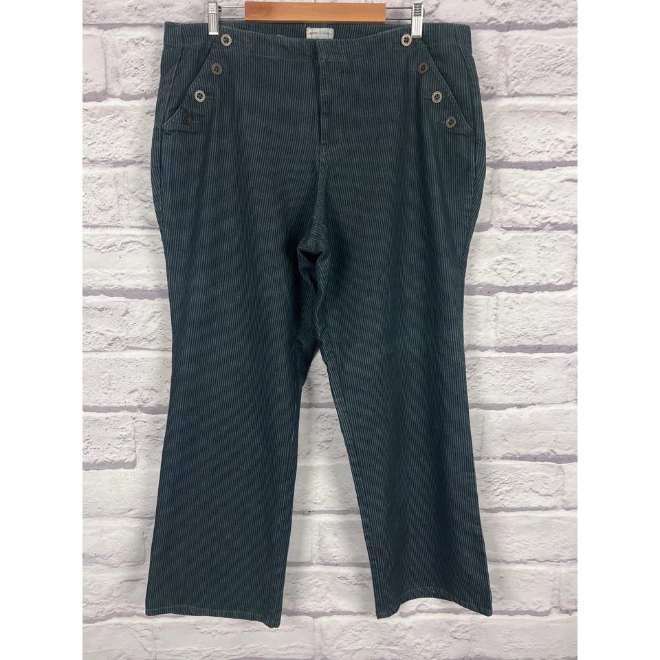 Pantalones elásticos Monroe & Main para mujer 20W carrera náutica costera a rayas Foto 3 de 4