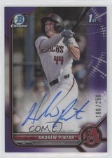 2022 Bowman Draft Chrome Pick Purple Refractor 186/250 Andrew Pintar Auto n5h