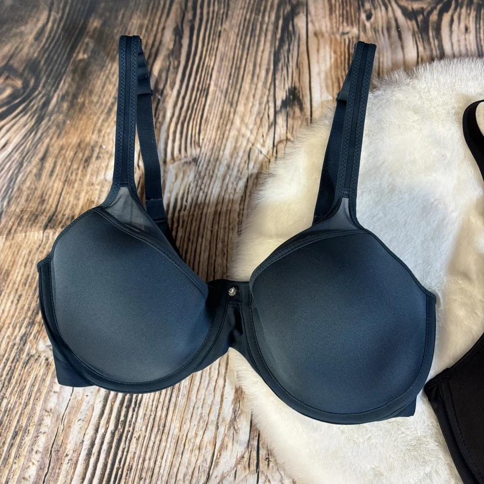 Lote 2 sujetadores Bali 38 D para mujer verde y negro push up cobertura completa con aros  Foto 3 de 4