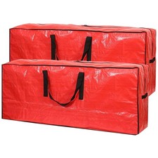 2-Pack Christmas Tree Storage Bags for 7.5ft Trees - Waterproof, Red, Durable