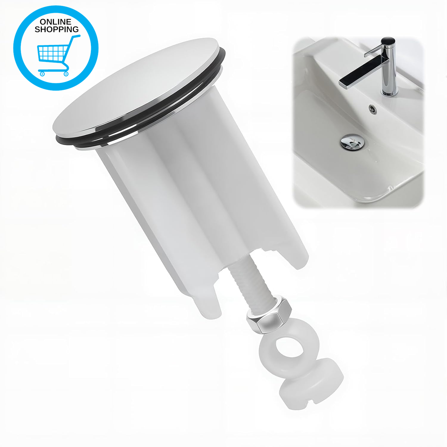 Pop up Drain Plug, 40Mm Basin Plug Replacement Plastic Brass Universal Sink Plug
