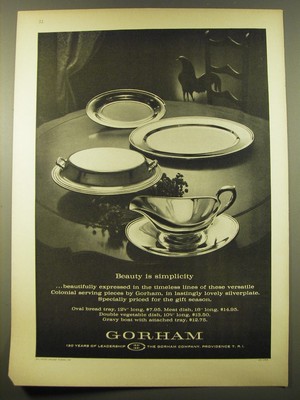 1961 Gorham Silver Advertisement - Beauty is simplicity