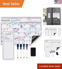 Magnetic Dry Erase Whiteboard Calendar 12" x 17" - 4 Markers  Eraser Included