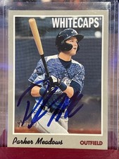 2019 Topps Heritage Minors Parker Meadows #77 (RC) Detroit Tigers