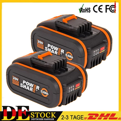 2X 20V MAX 5,0Ah Akku Für Worx Original Ersatzakku WA3553 WA3556 WA3551
